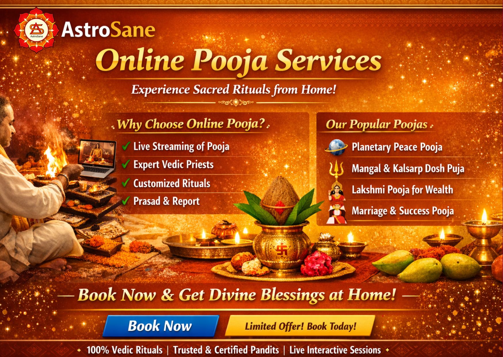 🕉️ घर बैठे कराएं Online Pooja – पाएँ दिव्य आशीर्वाद!