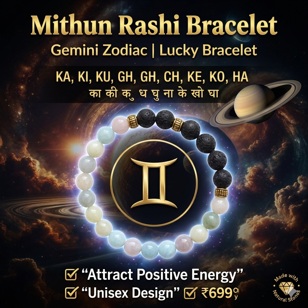 Mithun Rashi Bracelet (Gemini Zodiac Bracelet) – Stylish Astrology Bracelet for Men & Women
